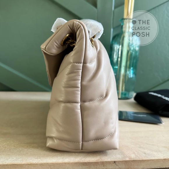❌SOLD❌Saint Laurent Loulou Puffer Small Darke Beige Gold HW - Picture 5 of 16